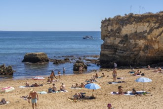 Beaches on the rocky coast of Ponta da Piedade, rugged coastal landscape, right next to Lagos town