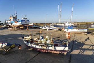 The fishing village of Santa Luzia, fishing boats, Algarve, Portugal