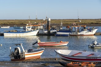 The fishing village of Santa Luzia, fishing boats, Algarve, Portugal