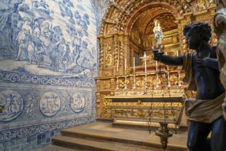 Faro, the cathedral of Faro, nave, interior, altars, Algarve, Portugal