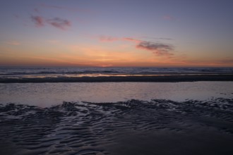 Sunset on the beach of the North Sea, Texel, North Holland, Netherlands