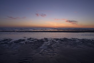 Sunset on the beach of the North Sea, Texel, North Holland, Netherlands