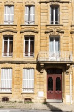 Historic building facades, Charleville-Mézières, Mézières district, Ardennes, Grand Est, France