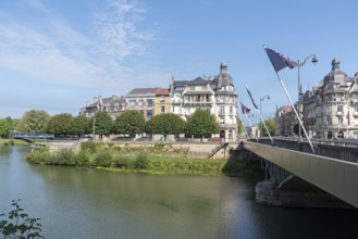 Pont d'Arches bridge, River Meuse, Charleville-Mézières, Ardennes, Grand Est, France