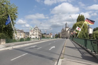 Bridge over the river Meuse, Hôtel de Ville, Town Hall, Charleville-Mézières, Mézières district,