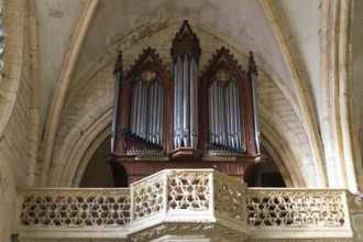 Organ, Saint-Nicolas Church, Marville, Renaissance village, Département Meuse, Grand Est, France