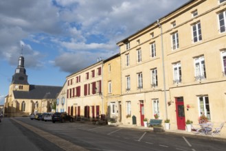 Church of Saint-Nicolas, main street, Marville, Renaissance village, Département Meuse, Grand Est,