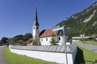 Village church in Graswang, Graswangtal, Oberammergau, Catholic, Ammergau, Ammergau Alps, Upper