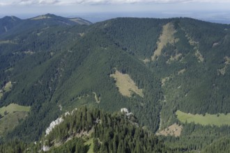 Mountain panorama seen from the Laber, Ammergau Alps, Ammergau, Oberammergau, mountains, Alps,