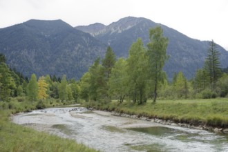 Mountain panorama seen from the Laber, Ammergau Alps, Ammergau, Oberammergau, mountains, Alps,