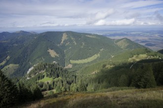 Mountain panorama seen from the Laber, Ammergau Alps, Ammergau, Oberammergau, mountains, Alps,