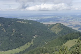 Mountain panorama seen from the Laber, Ammergau Alps, Ammergau, Oberammergau, mountains, Alps,