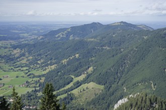Mountain panorama seen from the Laber, Ammergau Alps, Ammergau, Oberammergau, mountains, Alps,
