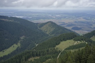 Mountain panorama seen from the Laber, Ammergau Alps, Ammergau, Oberammergau, mountains, Alps,