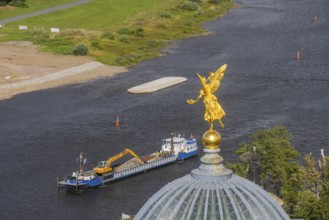 View from the lantern of the Church of Our Lady. Fama (the goddess of rumours) on the dome of the