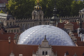 View from the lantern of the Church of Our Lady to the Residenzschloss and Zwinger, Dresden,