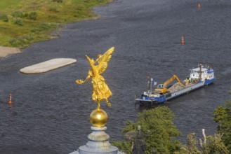 View from the lantern of the Church of Our Lady. Fama (the goddess of rumours) on the dome of the