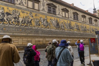 Procession of princes with tourists, Dresden, Saxony, Germany