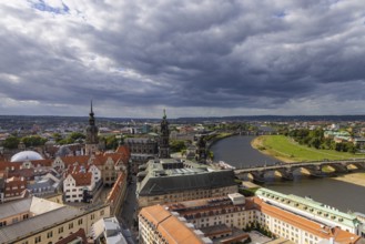 View from the lantern of the Church of Our Lady over the old town centre into the Elbe valley,