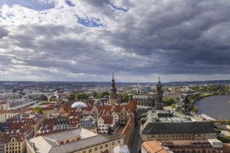 View from the lantern of the Church of Our Lady over the old town centre into the Elbe valley,