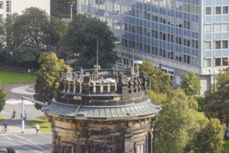 View from the lantern of the Church of Our Lady over the roofs of the police headquarters, Dresden,