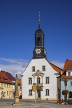 Market square with old town hall, Wilsdruff, Saxony, Germany
