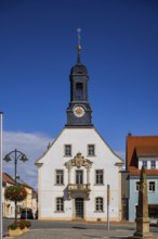 Market square with old town hall, Wilsdruff, Saxony, Germany