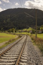 Railway tracks between Oberammergau and Unterammergau, Deutsche Bahn, train, local transport, local