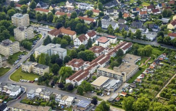 Aerial view of the AWO retirement home Hermann-Görlitz-Seniorenzentrum, Bergkamen, Ruhr area, North