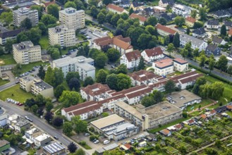 Aerial view of the AWO retirement home Hermann-Görlitz-Seniorenzentrum, Bergkamen, Ruhr area, North