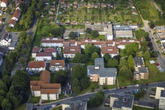 Aerial view of the AWO retirement home Hermann-Görlitz-Seniorenzentrum, Bergkamen, Ruhr area, North