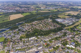 Aerial view, miners' housing estate Schlägelstrasse Knappenstrasse and Glück-Auf-Strasse with