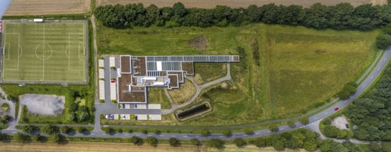 Aerial view, shooting centre Unna-Hamm in Overberge, Bergkamen, Ruhr area, North Rhine-Westphalia,