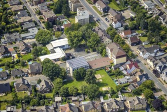 Aerial photo, Regenbogenschule in Rünthe, Bergkamen, Ruhr area, North Rhine-Westphalia, Germany,