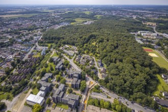 Aerial view, forest area Kleiweg and Am Südhang in Weddinghofen, Bergkamen, Ruhr area, North