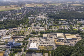 Aerial view, industrial area Neu-Monopol of the former Grimberg 1/2 mine in Bergkamen, Ruhr area,