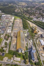 Aerial view, industrial estate Neu-Monopol with Umweltkontor Bergkamen in Bergkamen, Ruhr area,