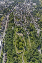 Aerial view, castle ruins Arnsberg, Arnsberg, Sauerland, North Rhine-Westphalia, Germany, castle,