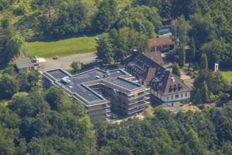 Aerial view, construction site and new building for the children's home Marienfrieden, SkF