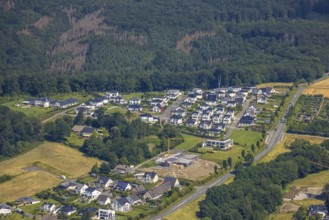 Aerial view, construction site new building Am Dollberg, Zur Waterlappe corner Zur Oldenburg,