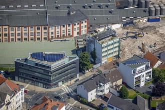 Aerial view, demolition site Dreiblitz-Haus on Möhnestrasse, Neheim, Arnsberg, Sauerland, North
