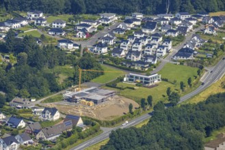 Aerial view, construction site new building Am Dollberg, Zur Waterlappe corner Zur Oldenburg,