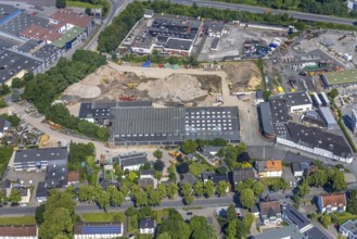 Aerial view, construction site at Graf-Gottfried-Straße, Neheim, Arnsberg, Sauerland, North