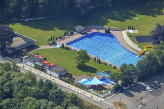 Aerial photo, Förderverein Freibad Neheim e.V., Neheim, Arnsberg, Sauerland, North