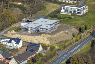 Aerial view, construction site with new building Zur Waterlappe corner Zur Oldenburg in the