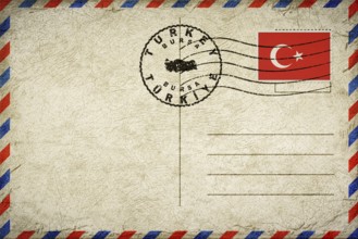 Turkey Bursa Vintage Air Mail Envelope with Flag and Postmark