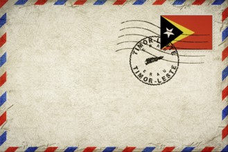East Timor Erau Vintage Air Mail Envelope with Flag and Postmark