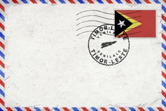 East Timor Venilale Vintage Air Mail Envelope with Flag and Postmark