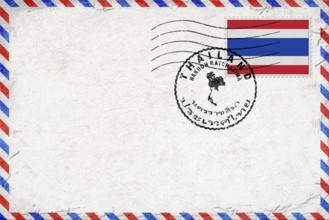 Thailand Nakhon Ratchasima Vintage Air Mail Envelope with Flag and Postmark