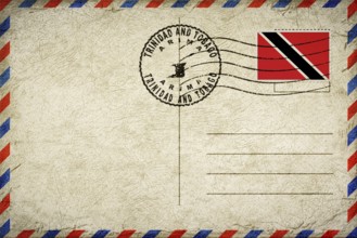 Trinidad and Tobago Arima Vintage Air Mail Envelope with Flag and Postmark